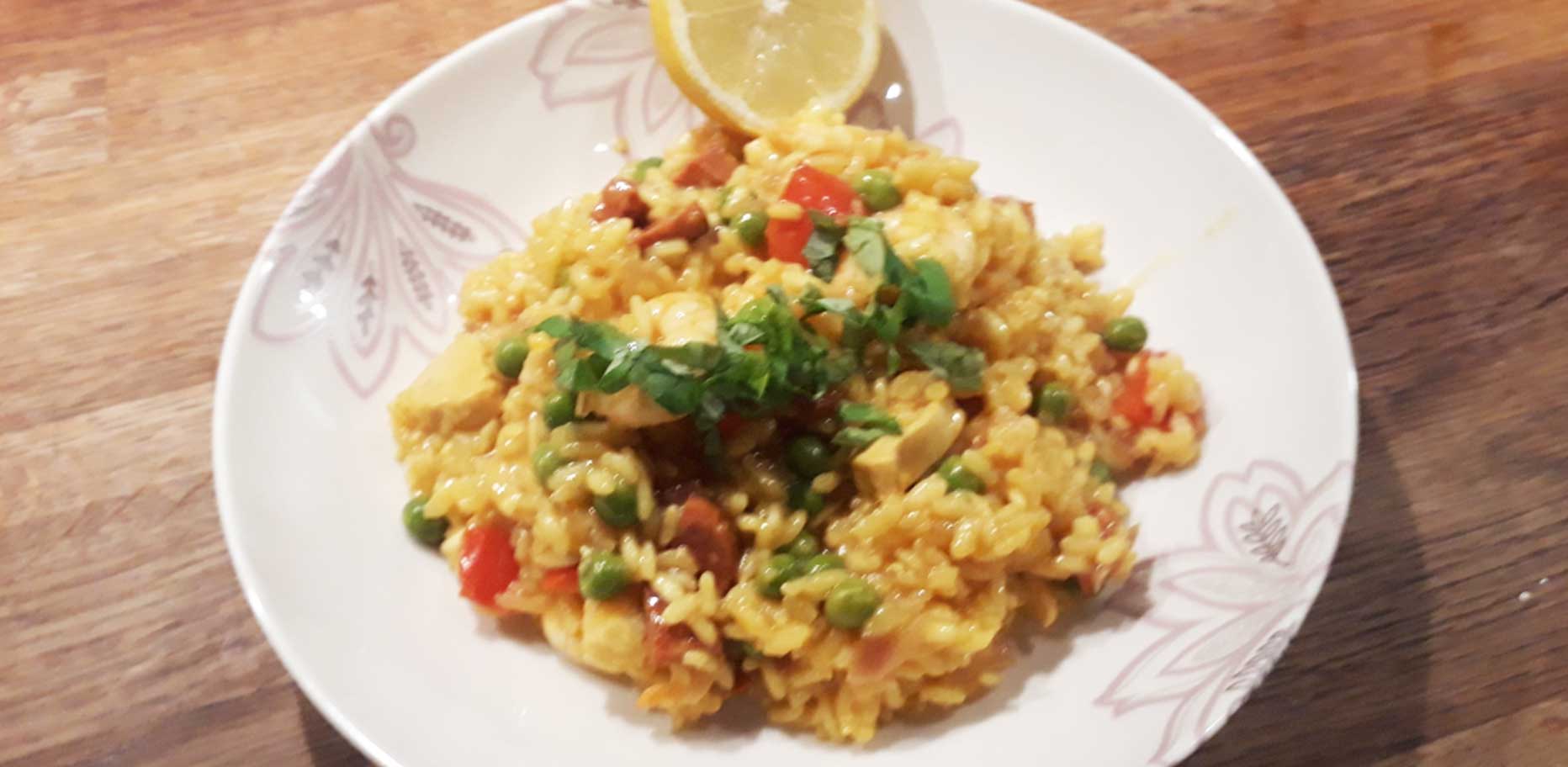 Chef Lecturer Martin's Chicken, Chorizo and Prawn Paella recipe