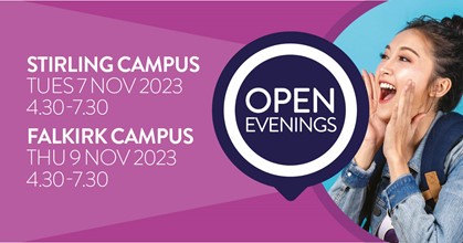 Open Evenings at Stirling and Falkirk Campuses